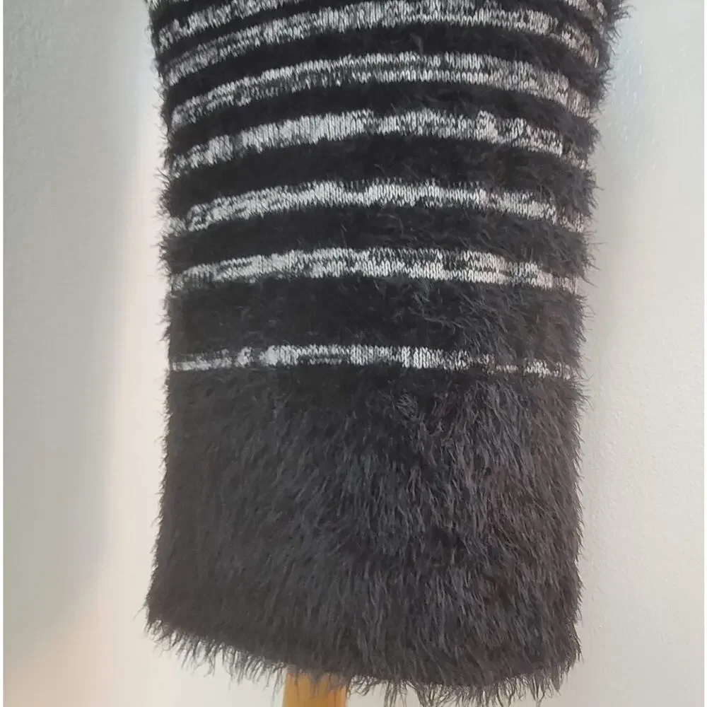ANTHROPOLOGIE x YOANA BARASCHI Black Gray Eyelash Knit Sheath Dress Whimsigoth